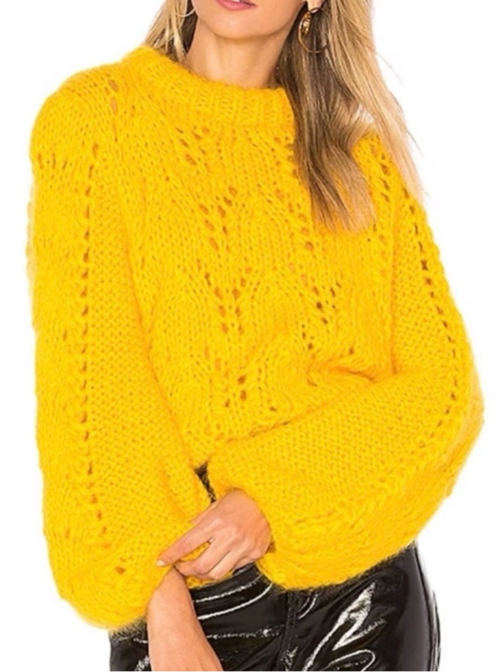 GANNI Juilliard Mohair Sweater
Yellow Size M Chunky Knit